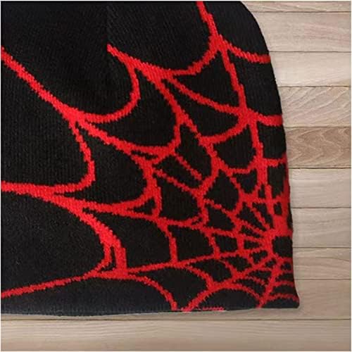 Fantasygears y2k hat goth Graphic Spider Web Beanie Grunge зимски топло плетено гравчиња мажи жени обични чекори