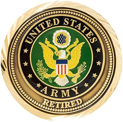Армијата на Соединетите држави се пензионираше во САД Кариера за услуга на „Нацијата предизвик монета“ и кутија за сино кадифено прикажување