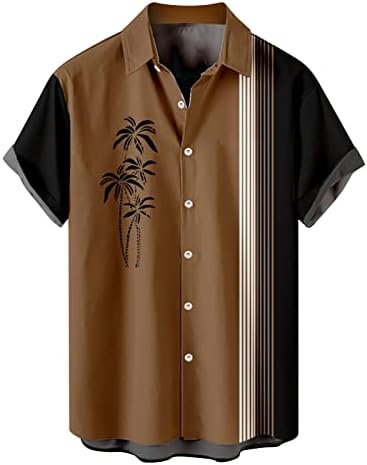 Xiloccer Најдобри мажи печатени хавајски кошули со краток ракав копче надолу со кошули на плажа печатени кошули за фустани мажи атлетски