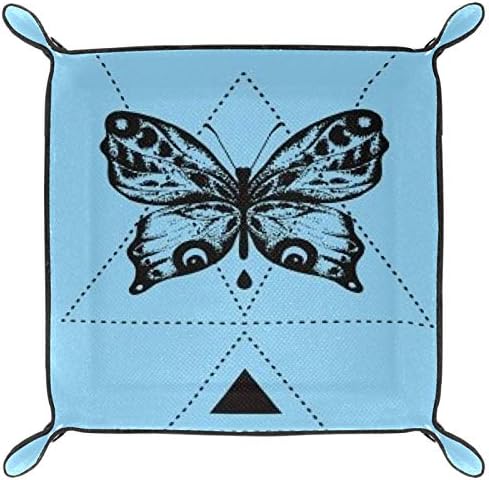 Lyetny IsoSceles Triangle Butterfly Cox Candy Sundries Tray Tray Desktop Storage Grission удобен за патување, 16x16cm