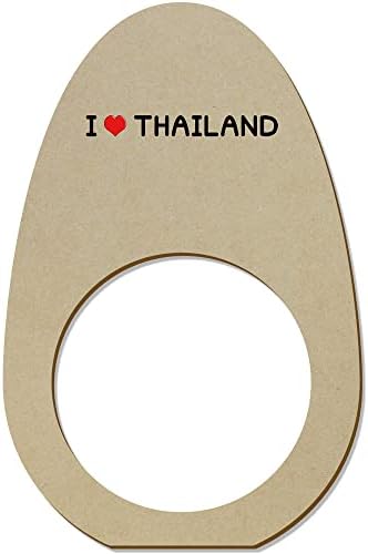 Azeeda 5 x 'Јас го сакам Тајланд' Дрвени прстени со салфетка/држачи