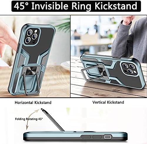Nkecxkj Дизајн за Iphone 12 Мини Телефон Случај Со Заштитник На Екранот Носителот Прстен, Стојат Kickstand Тешки Тенок Удар Отпорни