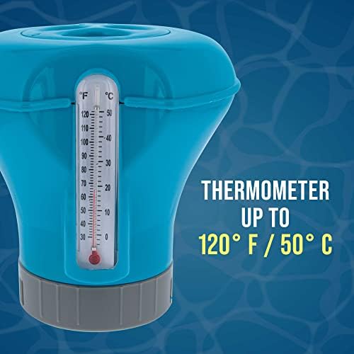 Американски базен за снабдување со базен хлор диспензерот со термометар - лебдат хлоринатор со дијаметар од 8 , со голем капацитет има