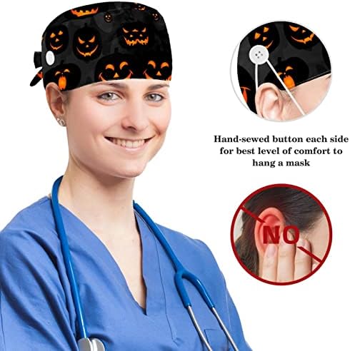 Прилагодливи хируршки капачиња Медицинска сестра Работна капа со лак за коса прстени за жени замокот за Ноќта на вештерките