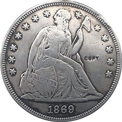 Challenge Coin 1869 Седи слобода на либерати долар копирање копирање украси колекција на подароци колекција на монети