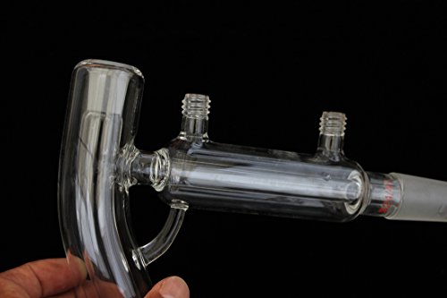 Кондензатор за кратка патека за дестилација на стакло 2L зглоб 24/40 со Vigreux свиткан 60 степени