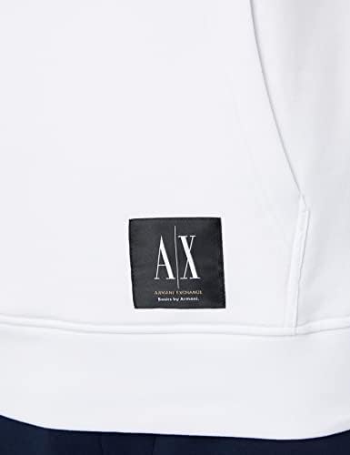 А | X Армани разменува машки памук француски тери основен џемпер со качулка