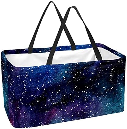 Кошар за еднократно шопинг Космички галакси ноќни небо starsвезди преносни виткање пикник намирници кеси за перење алишта за купување торба за купување тота