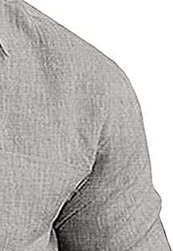 Копче за кратки ракави со кратки ракави, модна памучна постелнина лента со лежерна јога кошула опуштено вклопување на обични плажа