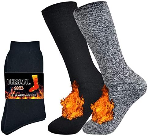 Jormatt мажи дебели термички чорапи изолирани загреани тешки топли чорапи за зимско ладно време 2 пара