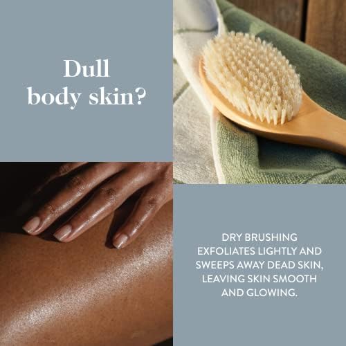 Goop Beauty Dry Brush | Ексфолијација и детоксикација за сува кожа | Дрвена четка со природни биоразградливи сисални влакна | Измачува