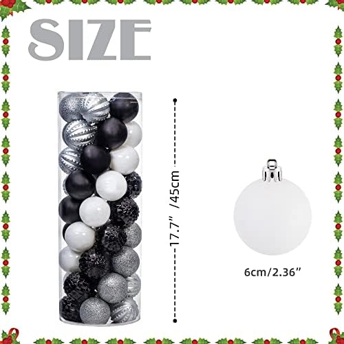 45 парчиња 2,36 Божиќни украси за божици, распрскувана пластична топка присутна за Божиќни дрвја, фестивал, домашна забава и свадбена
