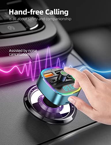 Nulaxy BLUETOOTH FM Предавател За Автомобил, Bluetooth Автомобил Адаптер Со Двојна USB Полнач АВТОМОБИЛ Mp3 Поддршка Плеер Tf Картичка