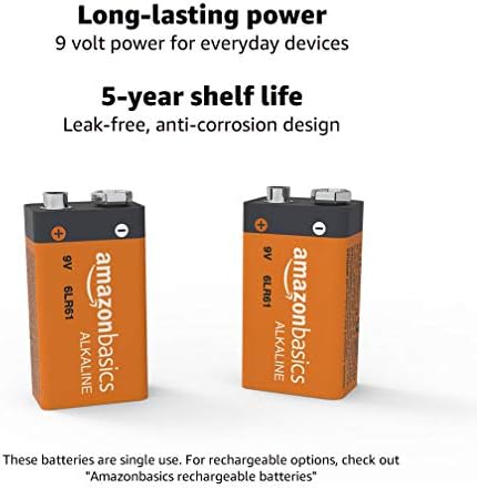 Амазон Основи 24 Пакет 9 Волти Перформанси Сите Намена Алкални Батерии, 5-Годишен Рок На Траење, Лесно Да Се Отвори Вредност пакет &засилувач;