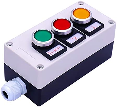 WTUKMO 22mm 10A 440V 1NO 1NC Црвено жолто зелено знак Моментарен копче за копче на копчето за прекинувачи на копчето за прекинувачи