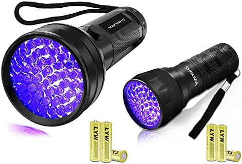 Vansky Black Light UV Flashlight, 2022 година Надграден 51 LED & 12 LED Blacklight PET урина Детектор за урина за кучиња/мачки, суви дамки, грешки