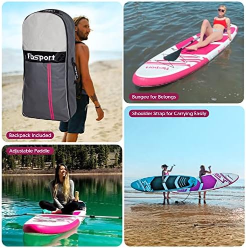 FBSPORT Premium надувување на надувување, табла за лопатка, јога табла со трајни додатоци за SUP и торба за носење | Широк став, контрола на