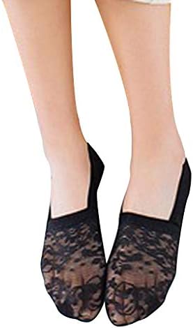 Ниски чорапи за глуждот Антискид чорап модна женска чипка исечена мешавина од памук пети Поддршка за пешачење чорапи женски атлетски