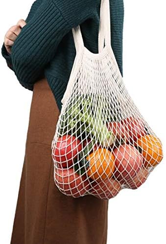 4 Пакувајте Преносни Торби За Намирници За Повеќекратна Употреба Торба За Овошје И Зеленчук Што Се Перат Памучна Мрежа Низа Органски