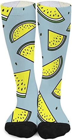 Жолта Лубеница Печатени Боја Појавување Чорапи Атлетски Коленото Високи Чорапи За Жени Мажи