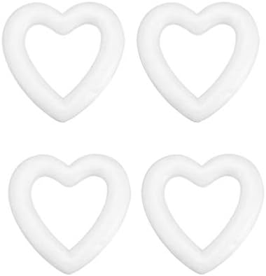 Sewacc 48pcs бела пена срцев венец формира занаетчиска форма на венец од рака, полистирен пена прстени за цветни украси украси 6 см