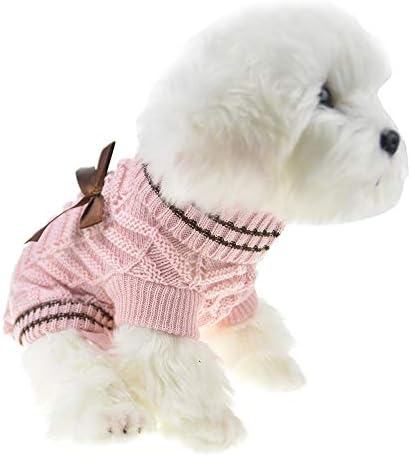 Muyaopet розови џемпери со мали кучиња зимска топла кучиња кошула плетена облека за dachshund булдог корги