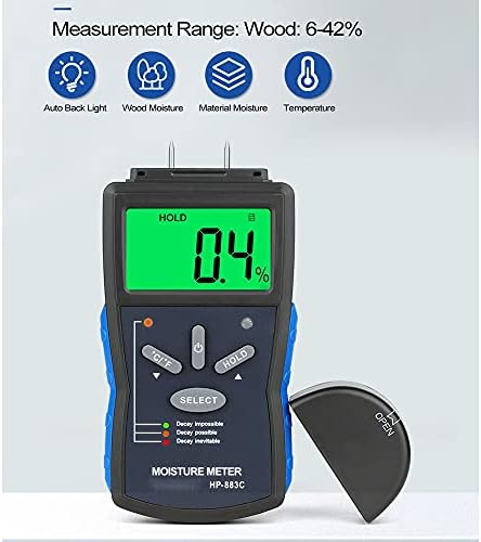 Quul Meter Digital Wood/Building Meter 6-42% Tester Hygrometer Timber Timber Mearidy Mearing Mearuring Mearing