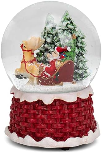 Курт С. Адлер 100мм Музички Дедо Мраз на санки воден светлосен свет, мулти