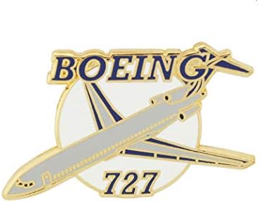 Боинг 727 Бела комерцијална авионска авионска капа или пин за лаптоп