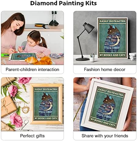 Avpdupu мачка дијамантски сликарски комплети за возрасни и деца, дијамантско сликарство мачка дијамантски уметнички комплети, 5Д
