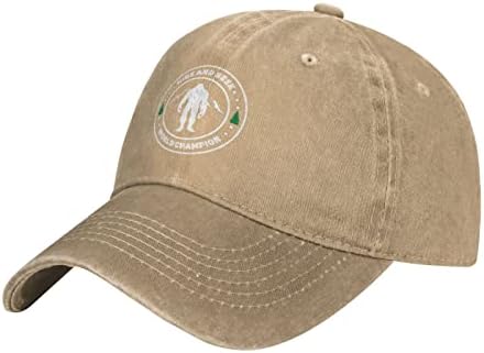 Тато капи Sasquatch Bigfoot Baseball Cap за мажи и жени измиени со тексас капа Унисекс прилагодлив за возрасни