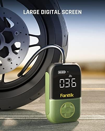 Fanttik x8 зелена преносна гума на инфлатор и CC38 USB C Car Charger