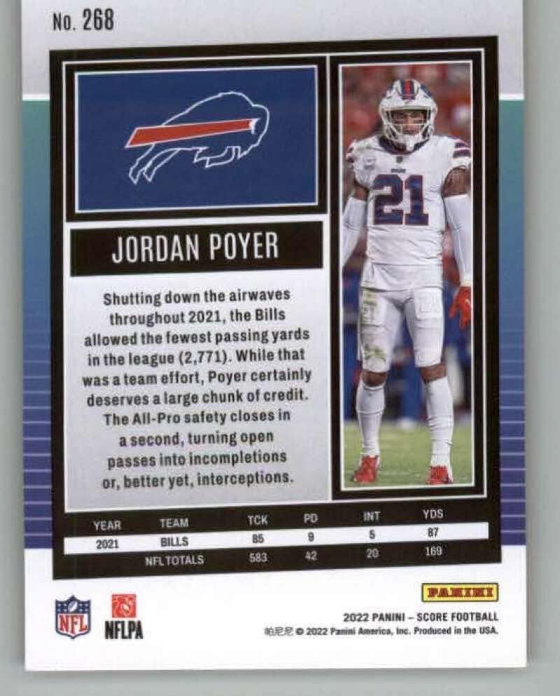 2022 Резултат злато 268 Jordan Jordan Poyer Buffalo Билс NFL Football Trading Card