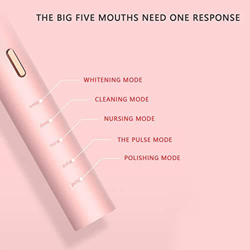 Електрична четка за заби за пиење со 2 глави за четки 1,5 часа полнење за 60 дена употреба, меки влакна, црна/розова/бела боја