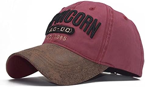 Машка вознемирена гроздобер бејзбол капа, капа за возач на капа, измиена капа за камиони со кожен предниот дел од ПУ