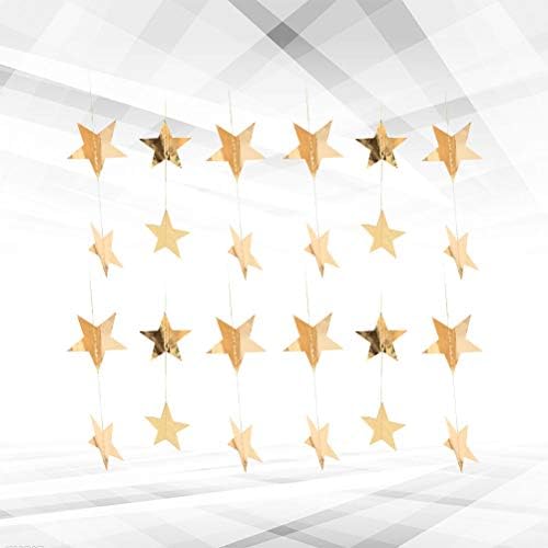 Амосфун Петкратна Ѕвезда Во Облик На Ѕвезда Венец Роденден Распоред Виси Декорација Златна Забава Фаворизира