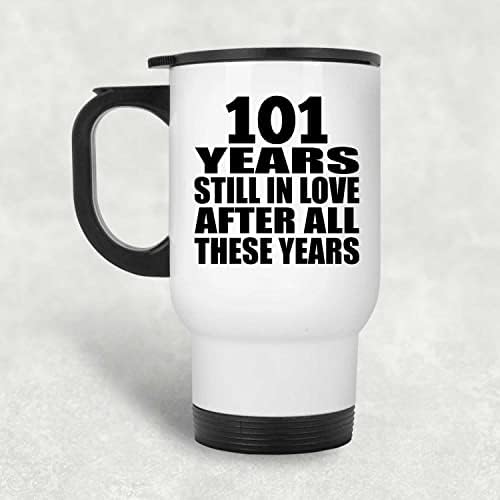Дизајнирајте 101 годишнина 101 Години Сеуште Во Љубов По Овие Години, Бела Патна Кригла 14оз Изолирана Гимнастика Од Нерѓосувачки Челик,