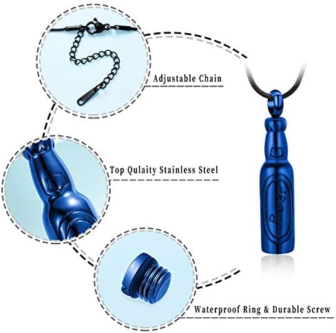 мингкејв Накит За Кремирање За Пепел За Човечко Пиво Приврзоци Од Шишиња Ѓердан За Пепел За Мажи Накит Спомен Спомен Ѓердан Од