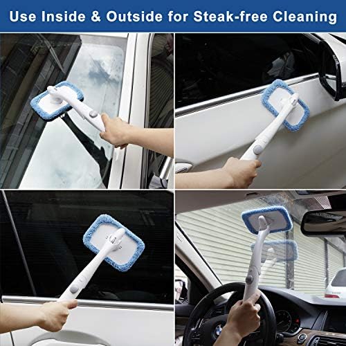 Алатка за чистење на стакло за чистење на стакло за чистење на автомобили, дефогирање на рачката за преклопување 360 ° четка за глава за