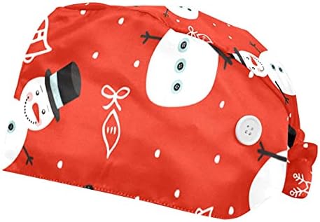 Niaocpwy 2 парчиња прилагодливи работни капачиња за жени со копчиња за џемпери Божиќна ноќ Дедо Мраз, испорачувајќи подароци за подароци, буфонски