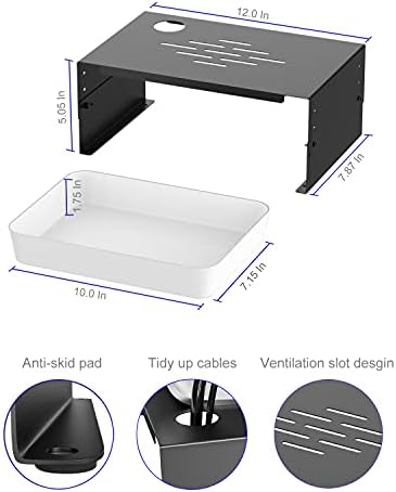 Компјутерски монитор за монитор за висина, прилагодлив монитор за монитор Дојдете со пластична кутија за складирање ,, метална биро за монитор