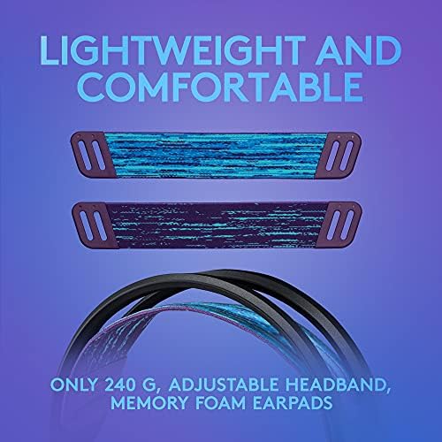 Слушалките за жични игри Logitech G335, со микрофон Flip to Mute, 3,5 mm аудио приклучок, мемориски ушите на пена, лесни - црна и 13 тастатура за игри Prodigy, Lightsync RGB клучеви за позадинс