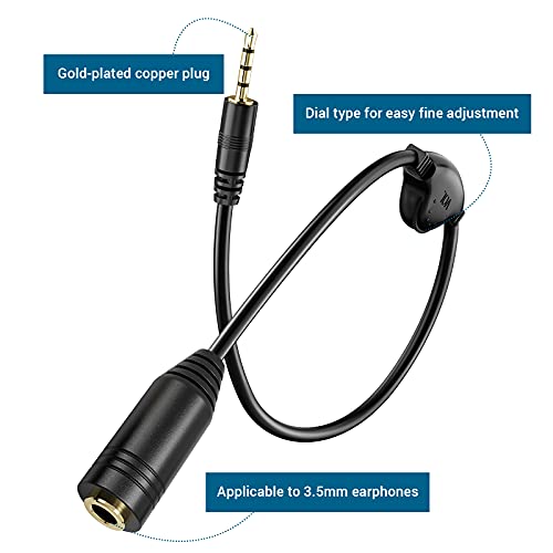 PCHERO 3,5 mm Кабел за продолжување на слушалките со MIC, 3,5 mm TRRS приклучок MALE MALE до женски стерео аудио продолжено кабел со контрола на