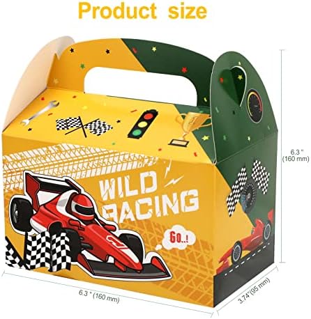 ХАУАФ 12 Парчиња Тркачки Автомобил Третираат Кутии Тркачки Автомобил Бонбони Кутии Добрите Кутии За Момчиња Тркачки Тематски Кутии