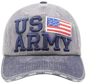 Ана-КАЦИ Сад Американско Знаме Шапка За Мажи И Жени Писмо На Американската Армија Извезени Измиени Памучни Бејзбол Капа