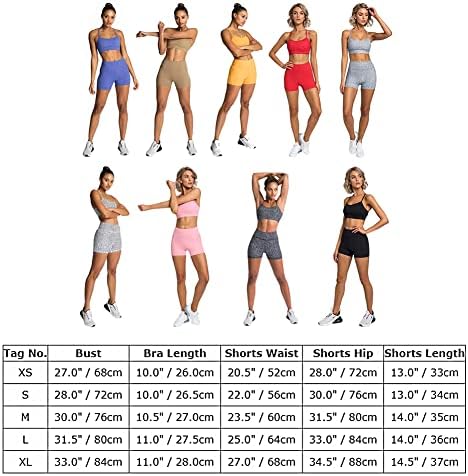 IWEMEK Women'sенски тренинг поставува 2 парчиња јога облеки со високи половини за јога шорцеви и спортски градник за салата