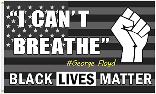 ОСНЕ4У 3x5ft знаме црни животи материи BLM знамиња Една loveубовна протест на мирот Не можам да дишам знак