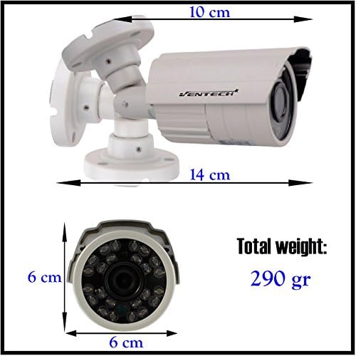 Вентех металик безбедносна камера со куршуми со 24 IR LED дневно визија 65ft Cut CMOS Outdoor Indoor