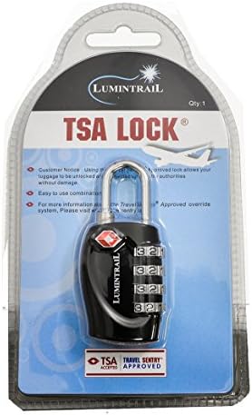 2 пакувања Lumintrail TSA го одобри целиот метал меѓународен туристички багаж 4 цифрен комбиниран комбиниран заклучување со кабел со челик