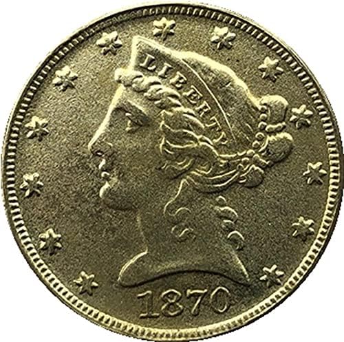 1870 година Американска слобода орел монета злато-позлатена криптоцентрација омилена монета реплика комеморативна монета колекционерска